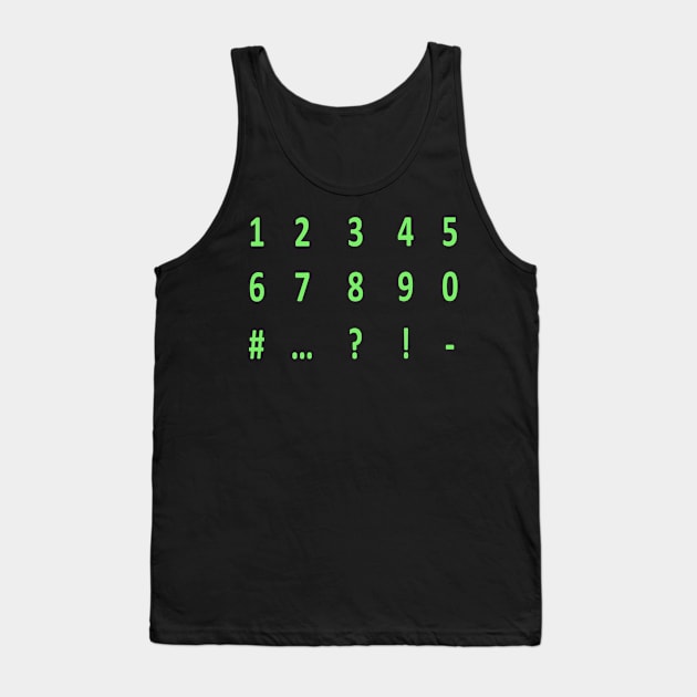 green numbers Tank Top by persa